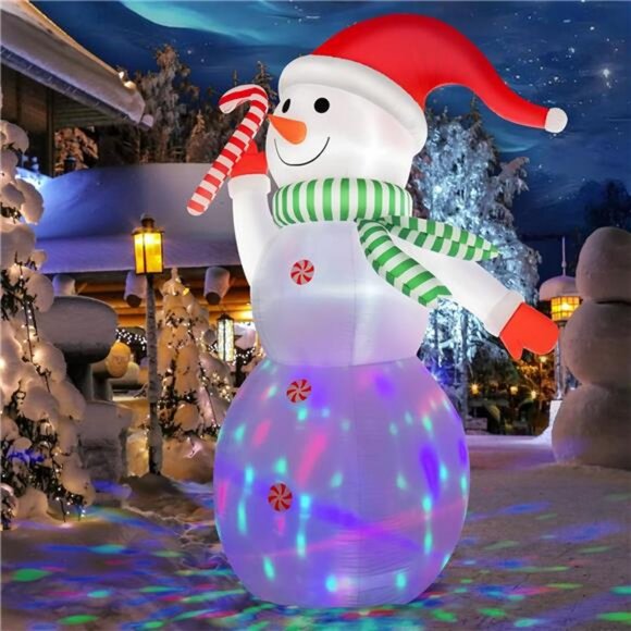 B&D 12FT Giant Christmas Inflatables Snowman Outdoor Decor, Christmas Blow Up